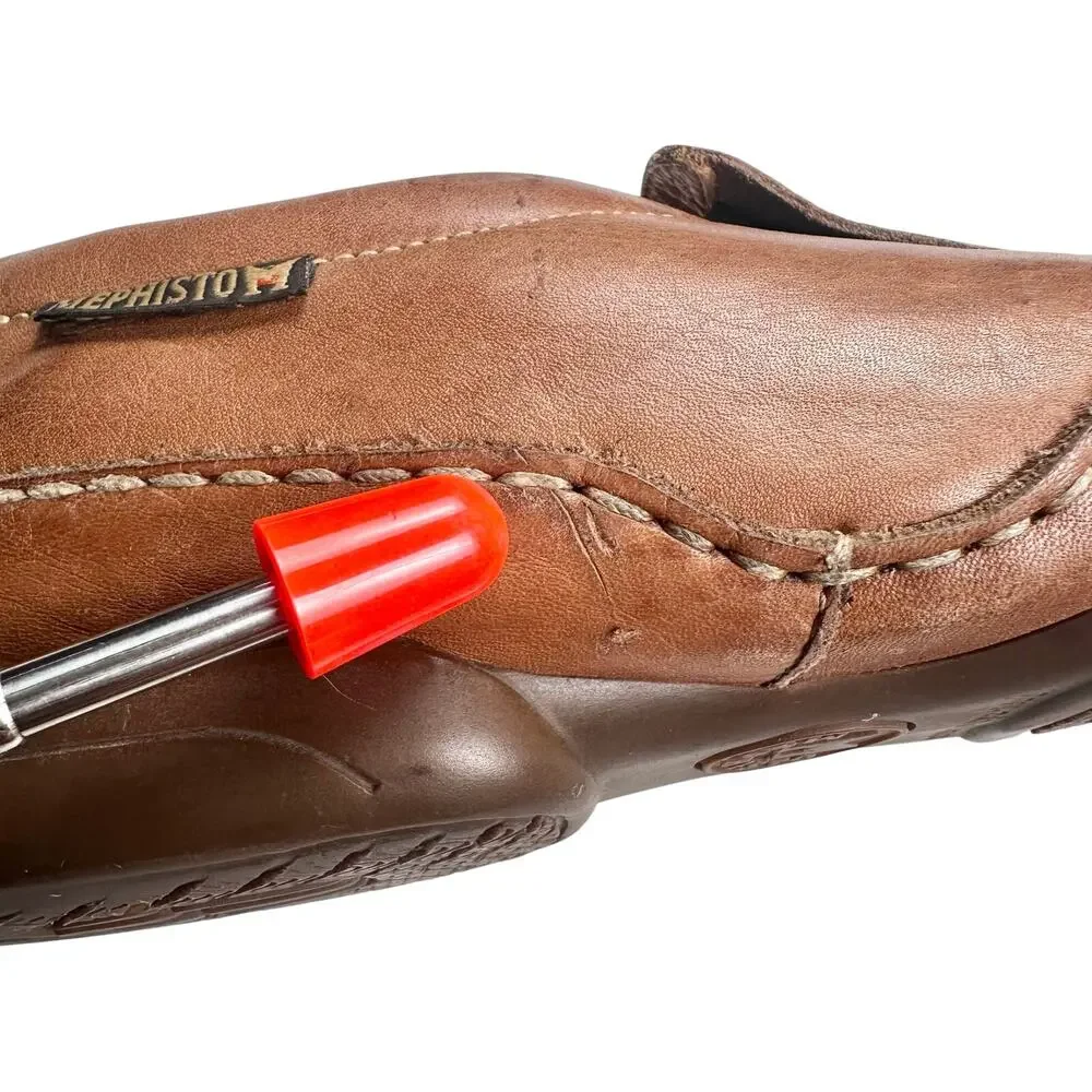 Mephisto | Men | Cool-Air Whiskey Brown Genuine Leather Slip-On Loafers | 11.5